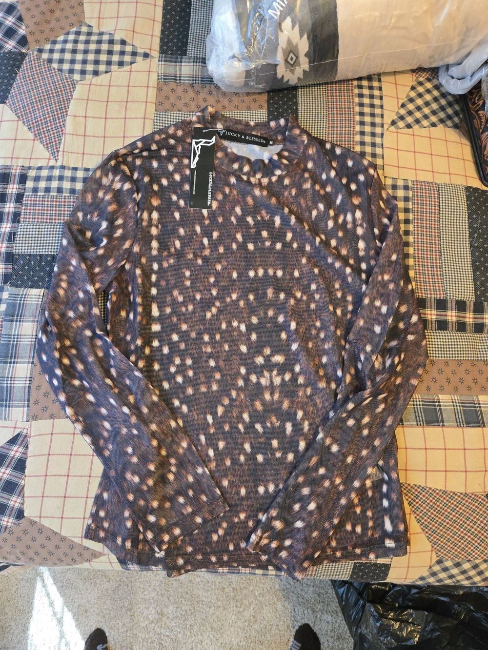Lucky & Blessed Axis Mesh Top